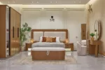 غرفة نوم مودرن بتصميم خشبي راقي