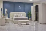 غرفة نوم مودرن بتصميم عصري وألوان هادئة